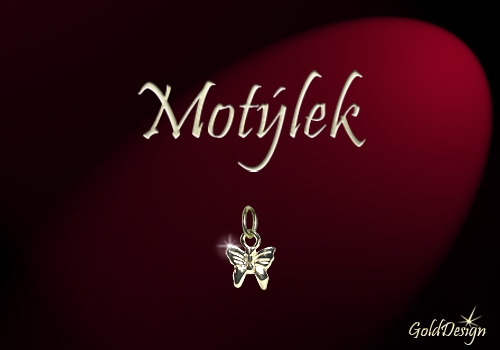 Motýlek - přívěsek zlacený